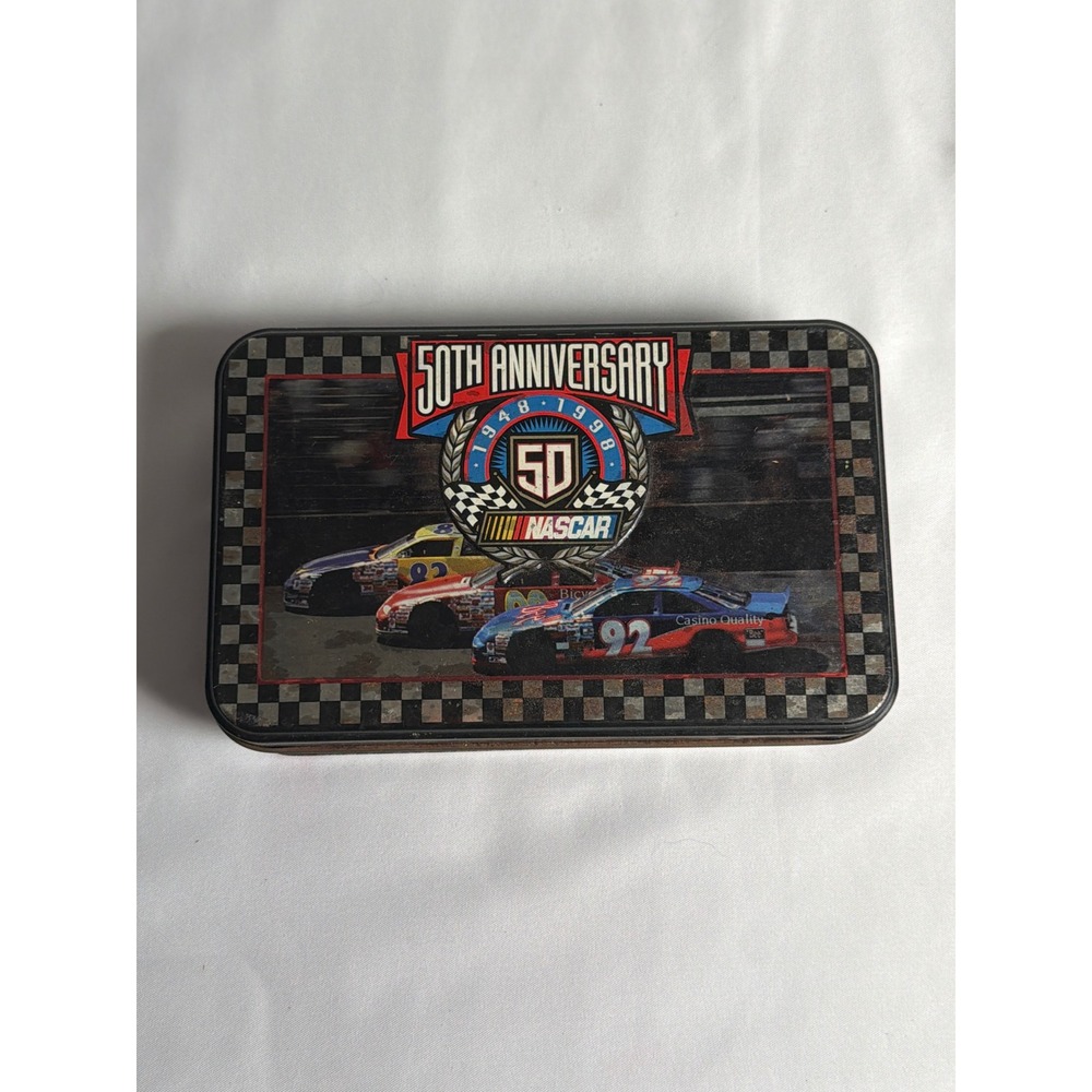 Vintage NASCAR Playing Cards Unisex OS Multi Good 50th Anniversary Collector Tin